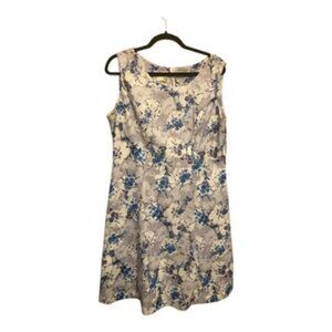 Vintage Blue and Gray Floral John Abbott Dress